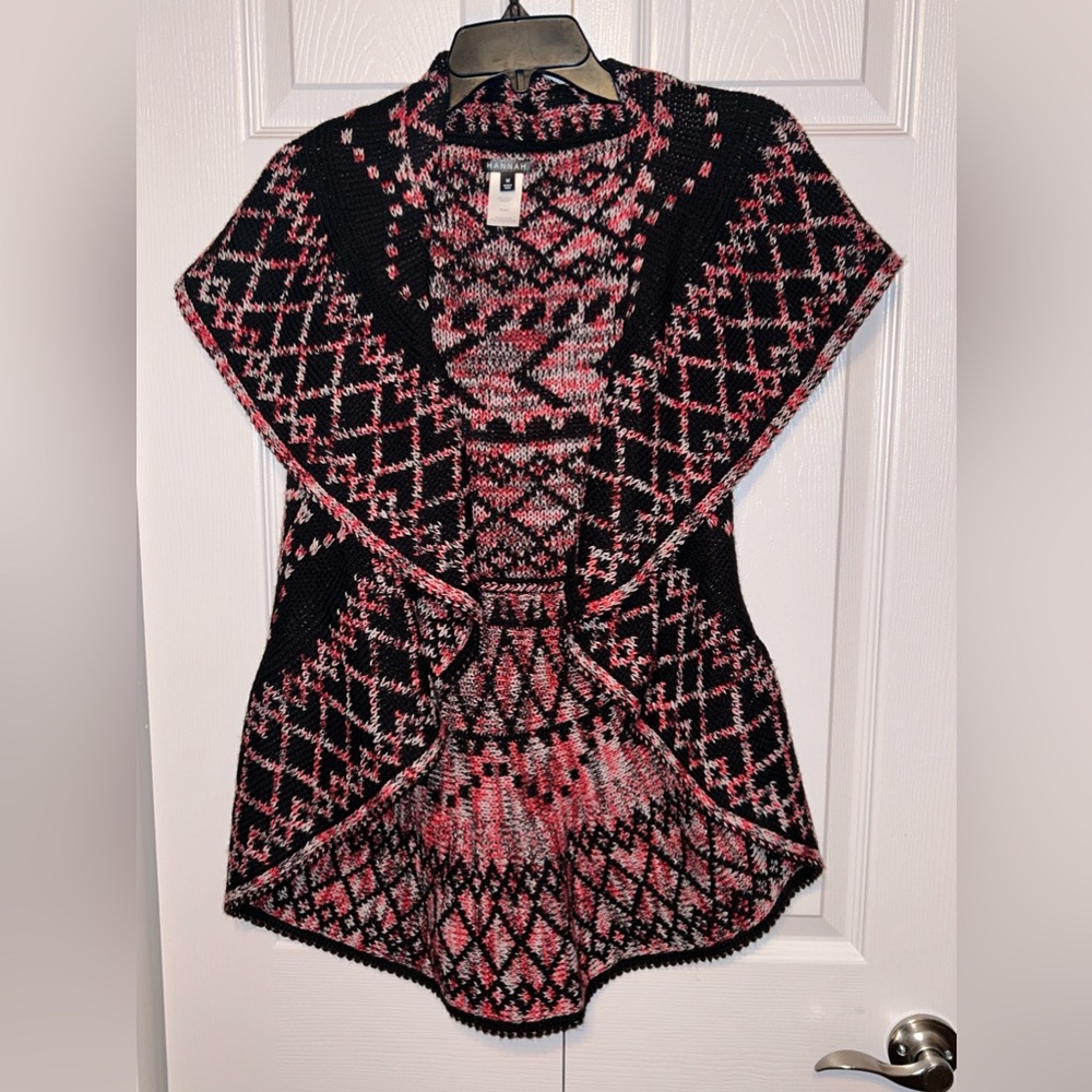 HANNAH Red & Black Knit‎ Sweater Vest Medium